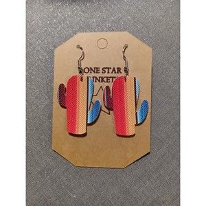 Serape Cactus Earrings Small #1
